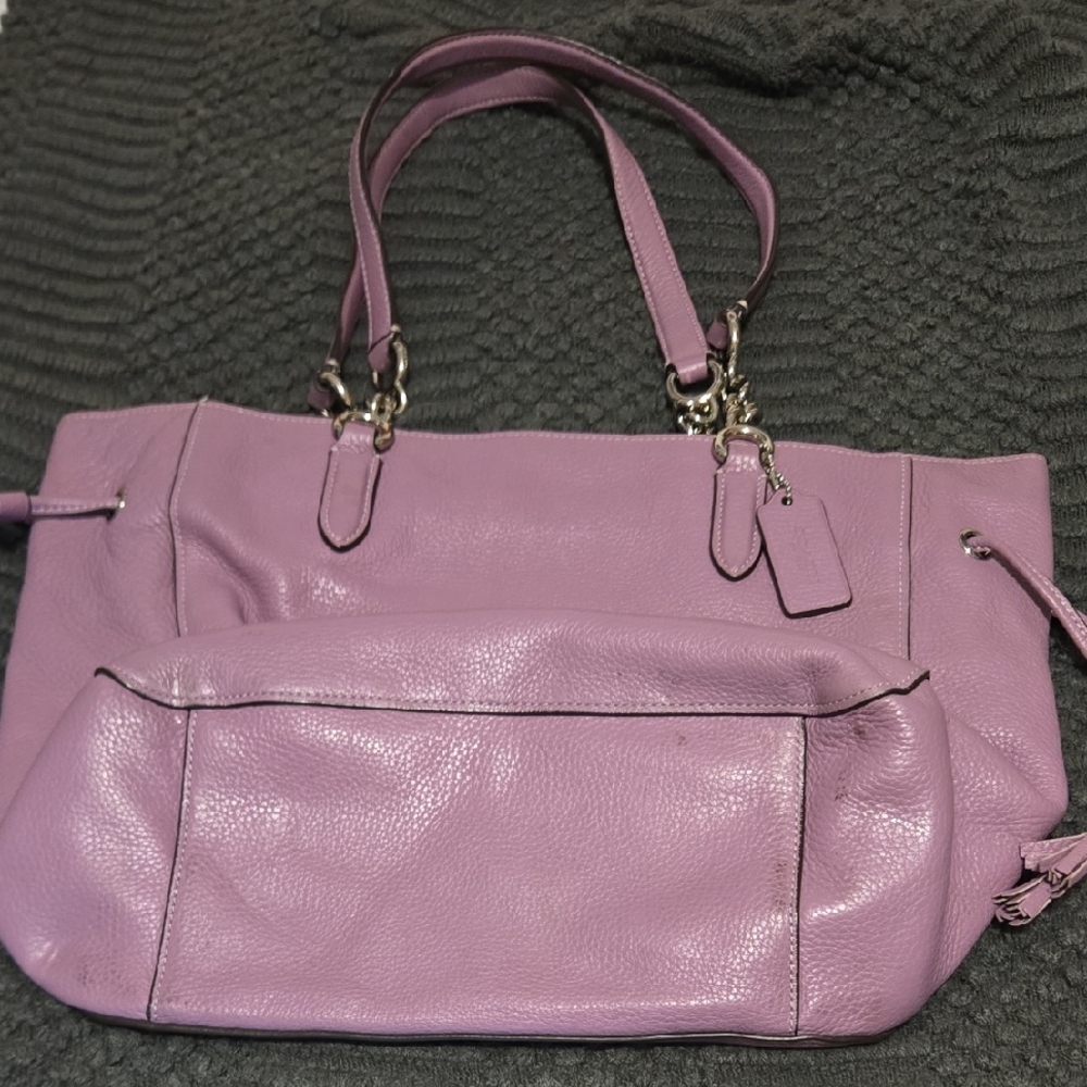 Coach Lavender Leather Tote